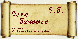 Vera Bunović vizit kartica